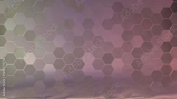 Fototapeta Soft gradient wall texture with repeating translucent hexagonal pattern across the surface