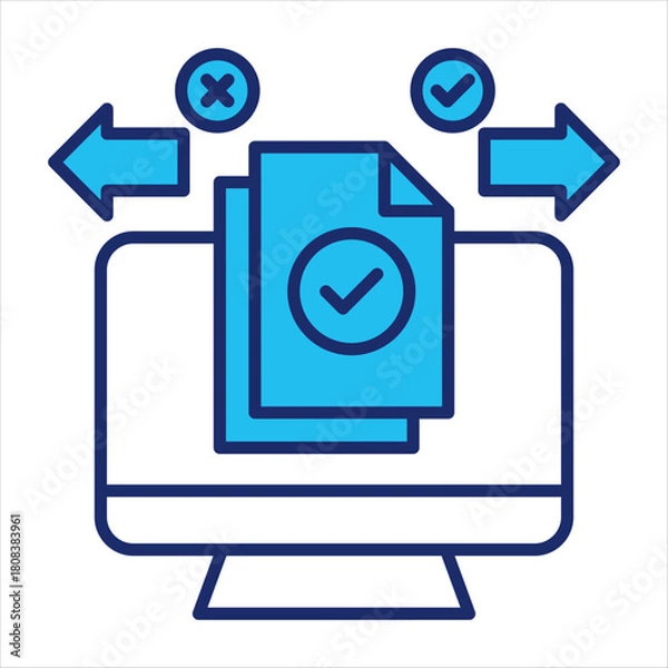 Obraz Decision making icon vector illustration in blue duo-tone style