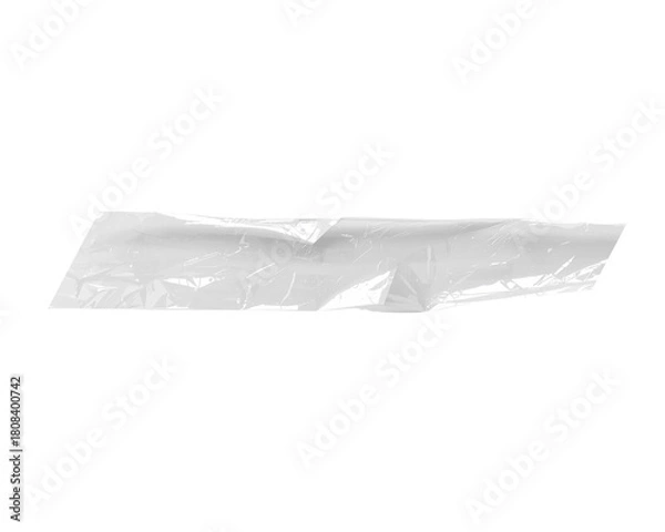 Fototapeta Torn white paper strip isolated on transparent background