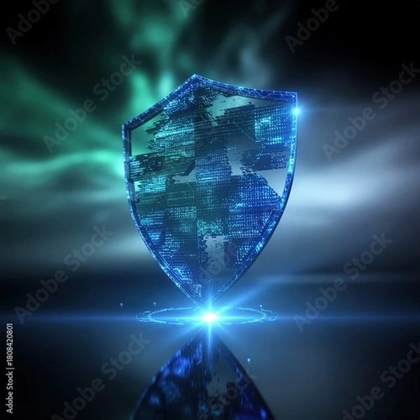 Obraz AI Cybersecurity Shield Abstract Visualization