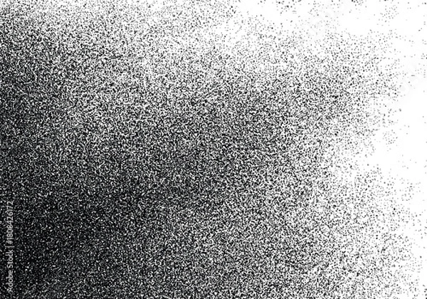 Fototapeta abstract grainy texture background. black and white grunge rough pointillism vector illustration. a neutral grain dust splattered on a blank canvas for design use as a pattern or overlay. vector