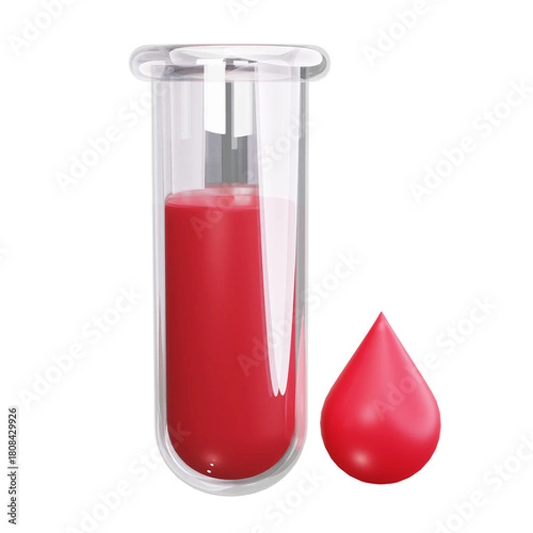 Fototapeta 3D Blood Test Tube Laboratory Sample