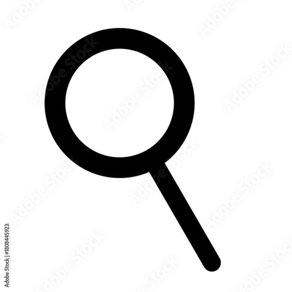 Fototapeta Magnifying glass symbol in simple style and isolated on white background.