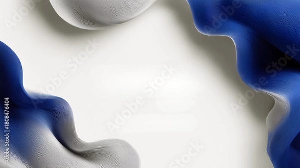 Obraz ブルーとホワイトの抽象的なフレーム素材