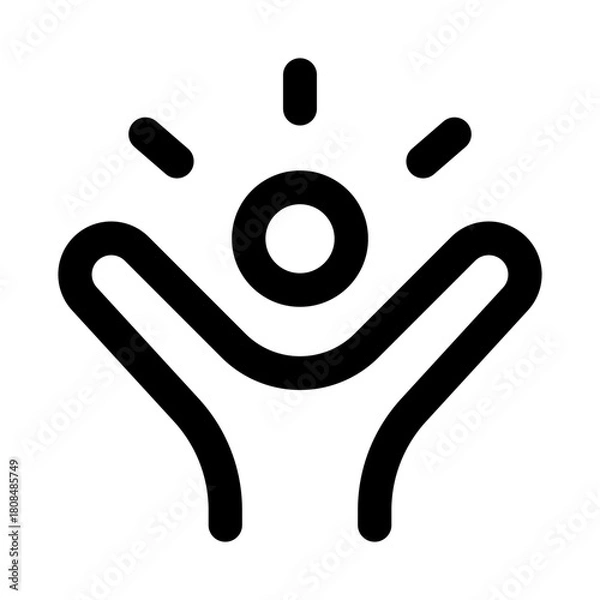 Obraz Confidence icon. Modern line icon design with professional minimal vector styling crafted for self-esteem, motivation, success, personal growth, and empowerment concepts