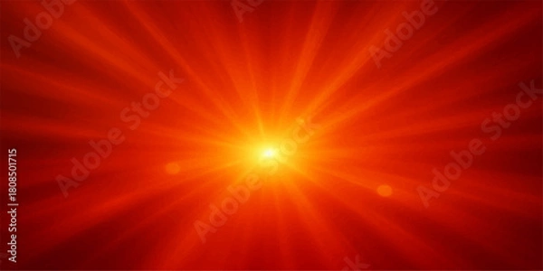 Obraz Bright red and orange sun explosion design with glowing star burst rays