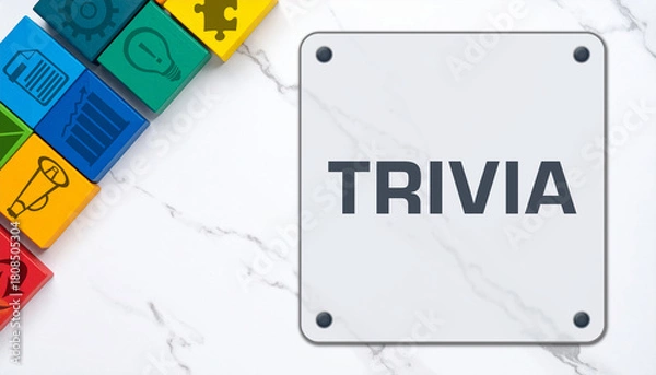 Fototapeta Trivia Business Symbols Colorful Cubes Marble Text 