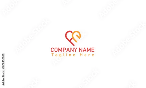 Obraz Heart or Letter Fe logo