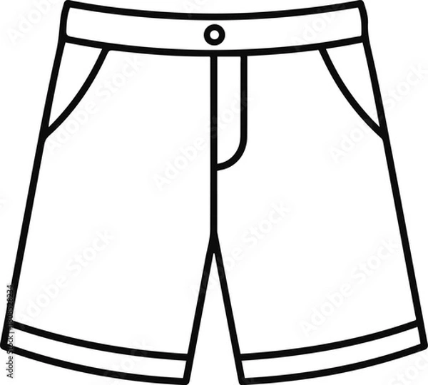 Fototapeta Men Casual Shorts Line Icon - Summer Clothing Vector Symbol