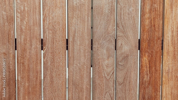 Fototapeta Wooden slats. Natural wood lath line arrange pattern texture background. Real natural wood texture and surface background ceramic marble tiles high resolution design, wood floor vintage texture