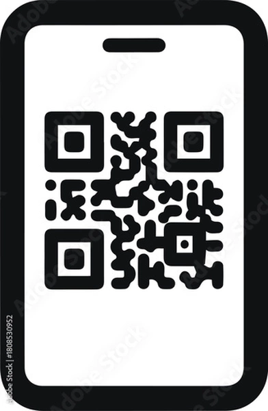 Fototapeta Smartphone showing qr code for digital payment information and access now
