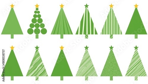 Obraz Creative Christmas Tree Icon Collection