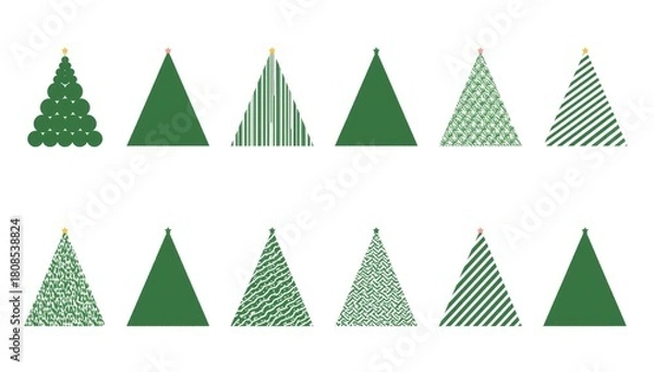 Obraz Creative Christmas Tree Icon Collection
