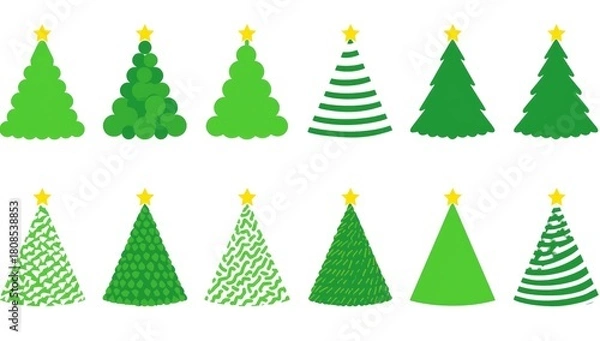 Obraz Creative Christmas Tree Icon Collection