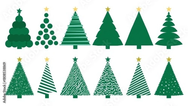 Obraz Creative Christmas Tree Icon Collection