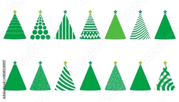 Obraz Creative Christmas Tree Icon Collection