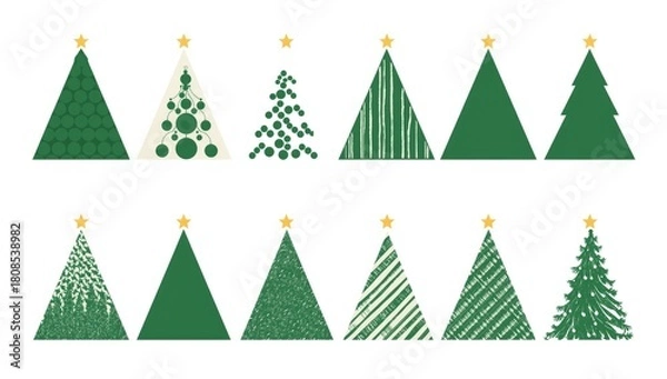 Obraz Creative Christmas Tree Icon Collection