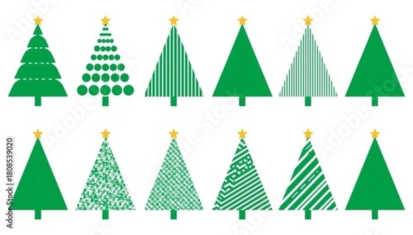 Obraz Creative Christmas Tree Icon Collection