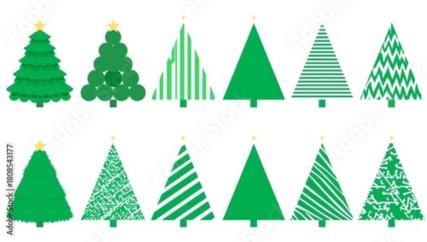 Obraz Creative Christmas Tree Icon Collection