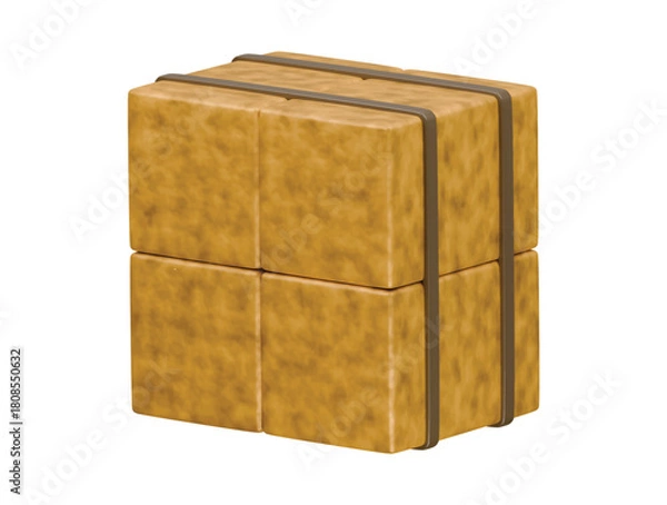 Fototapeta cardboard icon 3d illustration render