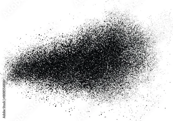 Fototapeta black particles, grainy texture vector isolated on a white background. black dust and sand effect for design elements, backgrounds, textures, or print