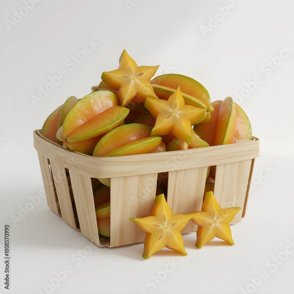 Fototapeta Star Fruit Crate Basket Slices Front