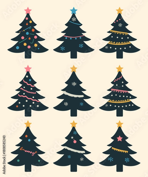 Obraz Cute Holiday Tree Clipart