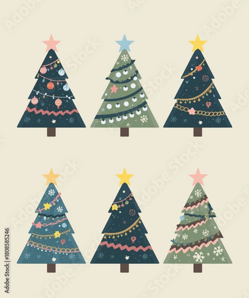 Obraz Cute Holiday Tree Clipart