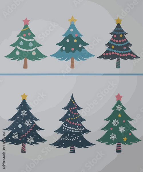 Obraz Cute Holiday Tree Clipart