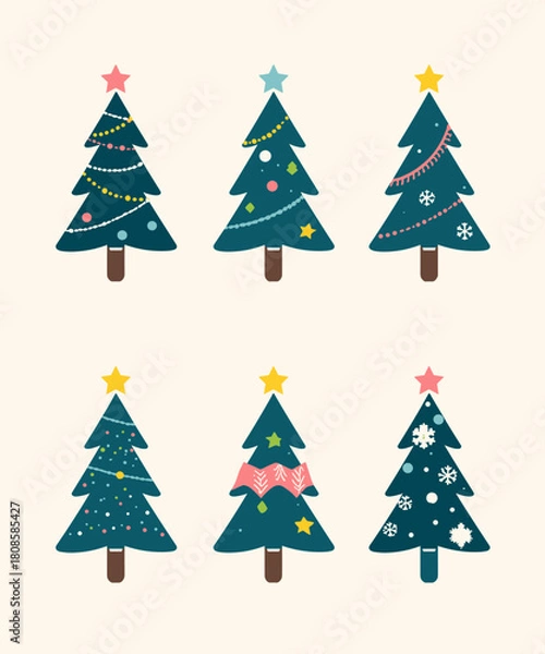 Obraz Cute Holiday Tree Clipart