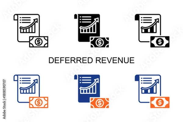 Obraz Deferred Revenue Icon Multi Style Vector Illustration