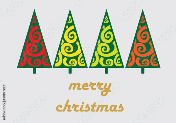 Obraz     christmas tree in grey background 