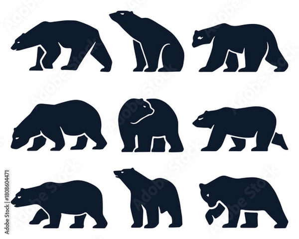 Obraz Polar Bears Silhouette Collection set design