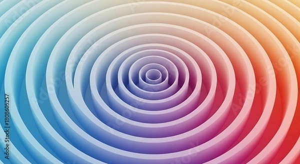 Fototapeta Concentric ripples of color expanding outward in a hypnotic abstract pattern