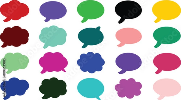 Obraz Colorful Collection of Speech and Thought Bubbles speech bubble