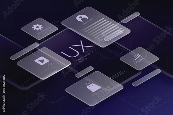 Fototapeta Abstract gradient ui ux design elements background