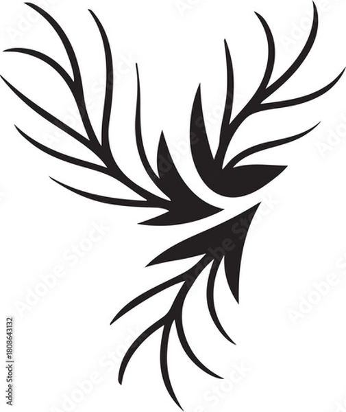 Fototapeta Abstract stylized floral or tribal motif vector