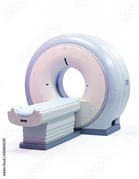 Fototapeta Modern Healthcare Technology: 3D Imaging Machine Isolated in a Medical Studio