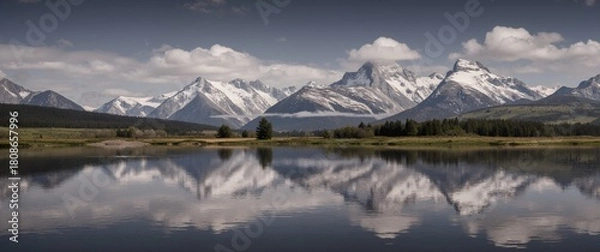Fototapeta lake and mountains