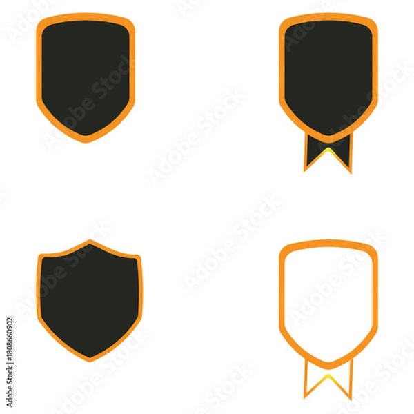 Fototapeta Premium Badge Icon Set – Award, Medal & Ribbon Vector Graphics