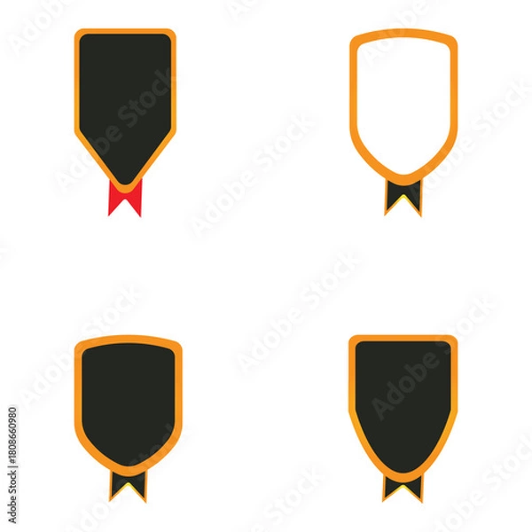 Fototapeta Premium Badge Icon Set – Award, Medal & Ribbon Vector Graphics