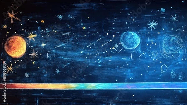 Fototapeta Chromie squiggle Galaxy Lamp Ai nft Cosmos Crypto mecool blockchain S