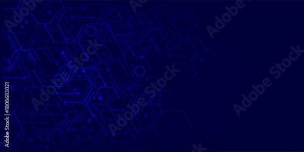 Fototapeta High-tech circuit board digital technology illustration background