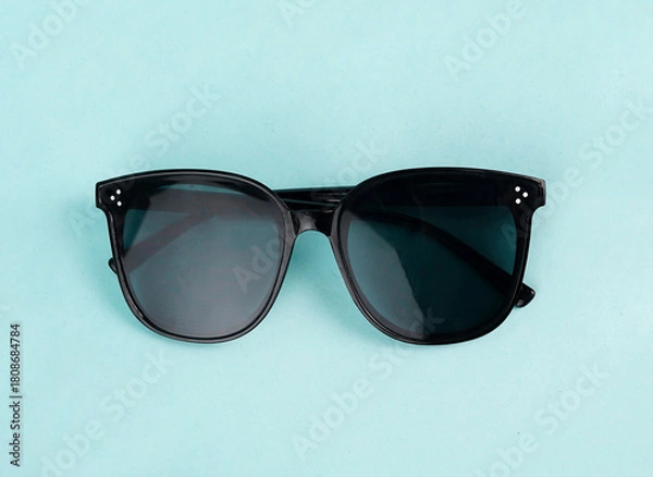 Fototapeta The soft blue tone enhances the clean and modern appearance of the eyewear