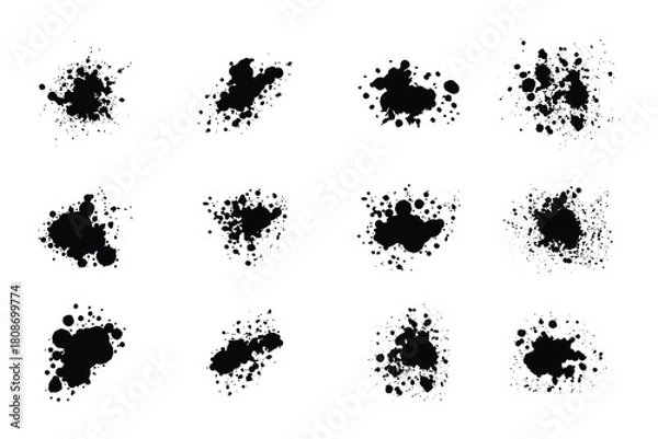 Fototapeta ink Splatter, spray, splash, Black ink splatter 