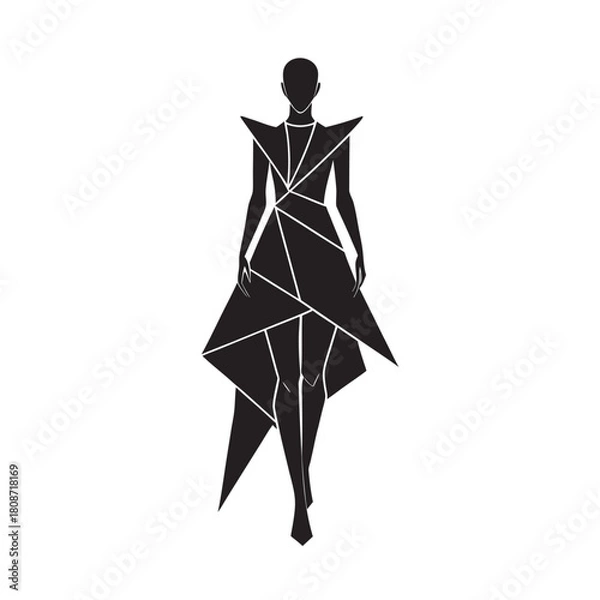 Obraz Irregular Hem Asymmetrical Fashion Figure Silhouette