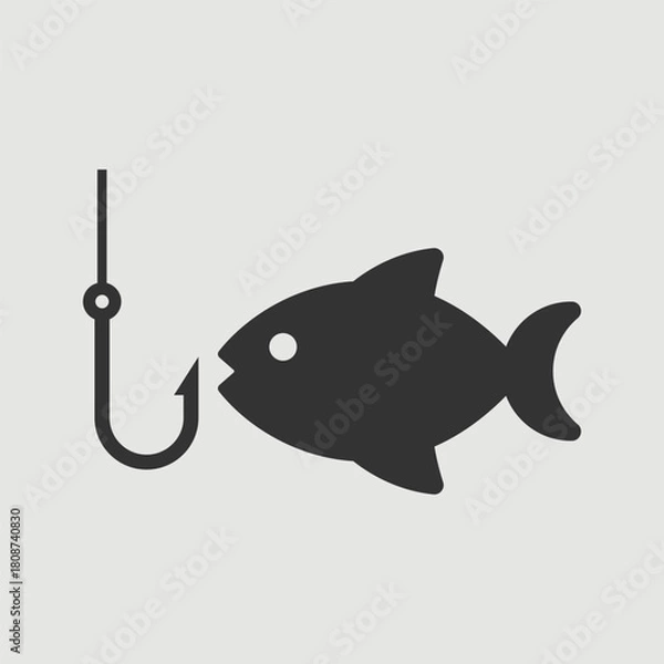 Fototapeta Vector Simple Isolated Fishing Icon