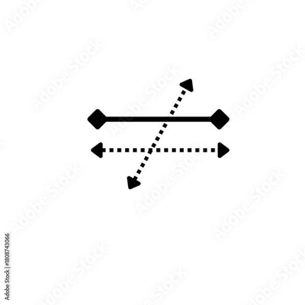 Fototapeta Dimensional Line and Arrow Icon for Scaling and Measurement