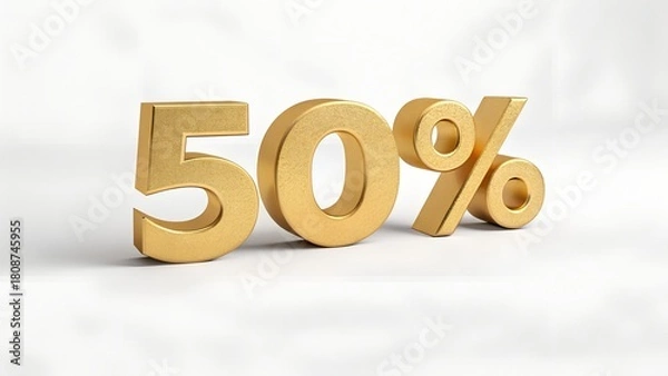 Fototapeta Unlock golden savings with 50 percent off your purchase today, don't miss out on this limited time deal for extra value and massive discounts