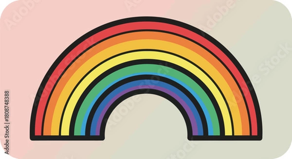 Fototapeta Vibrant Rainbow Arch with Bold Outline.